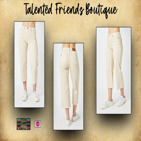 Miss Above And Beyond JB Wide Leg Crop High Rise Jeans