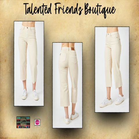 Miss Above And Beyond JB Wide Leg Crop High Rise Jeans