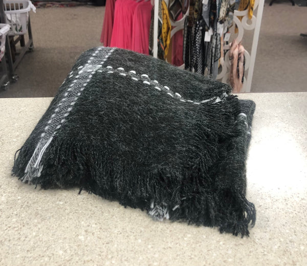 Stitched Plaid Boxed Scarf/Wrap