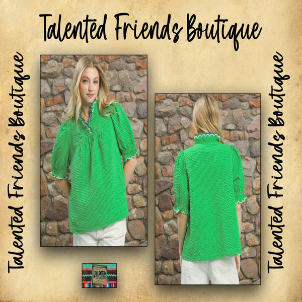 Miss Charming Blouse -  Green