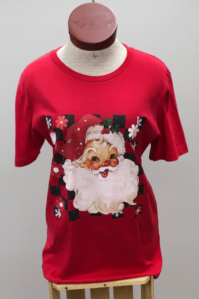 Checkered Santa T-shirt
