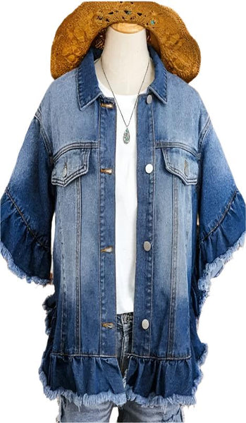 Miss Talk About It Blue Denim Jacket