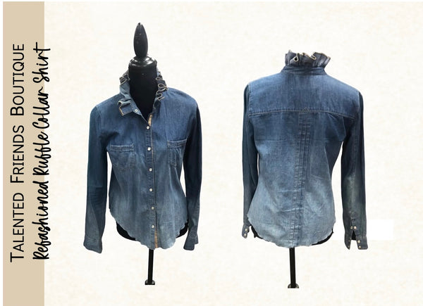 TF Refashioned Ruffle Collar Shirts