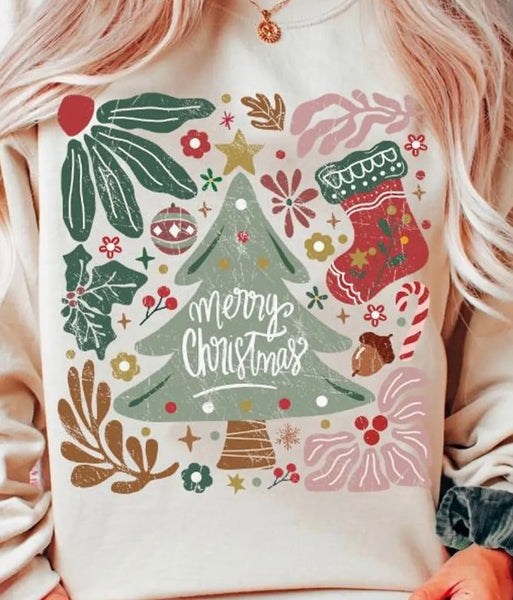 Merry Christmas Tree, Stocking, &  Holly