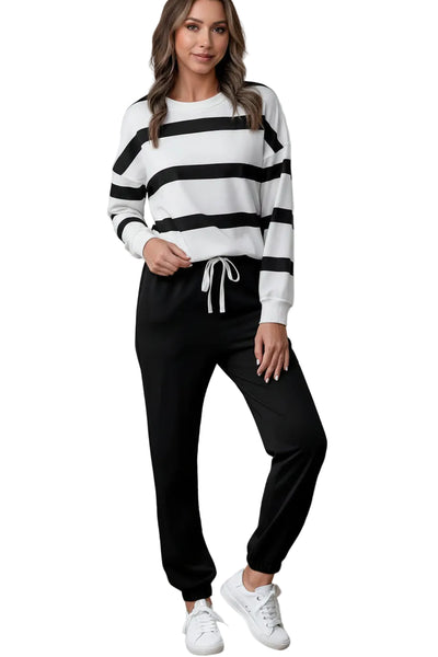 CAS - Miss Right On Time, Jogger Set - Black & White