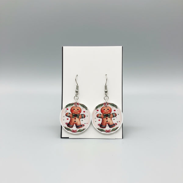 TF Design Round Christmas Earrings