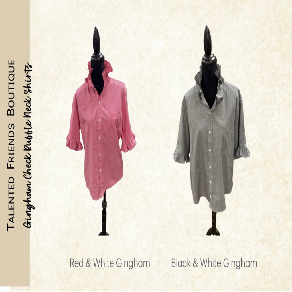 Refashioned Ruffled Collar Gingham Shirts