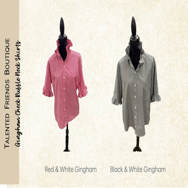 Refashioned Ruffled Collar Gingham Shirts