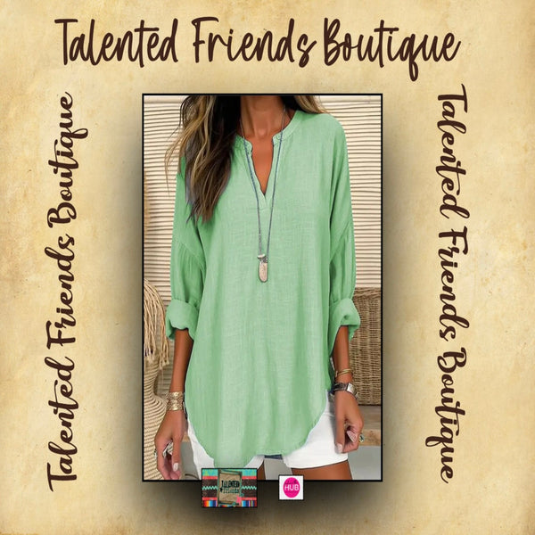 Miss Take A Look Blouse - White, Green, or Blue