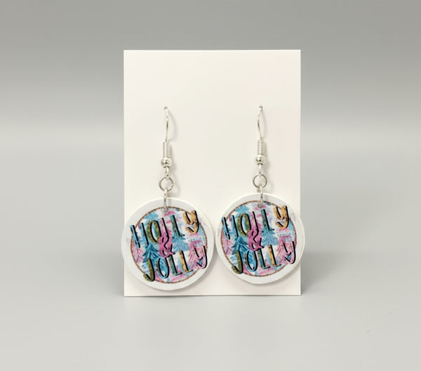 TF Design Round Christmas Earrings