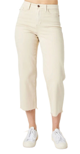 Miss Above And Beyond JB Wide Leg Crop High Rise Jeans