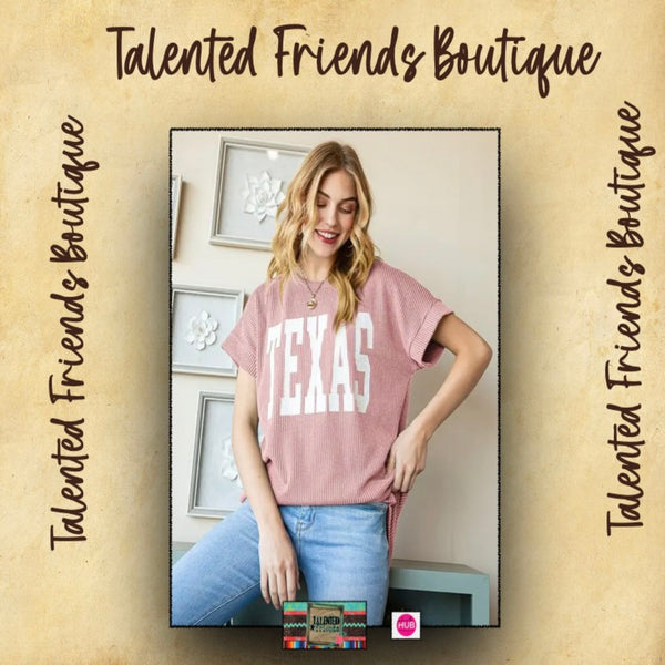 Miss Texas Bold Top - Mauve