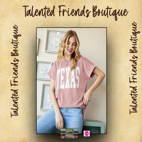 Miss Texas Bold Top - Mauve