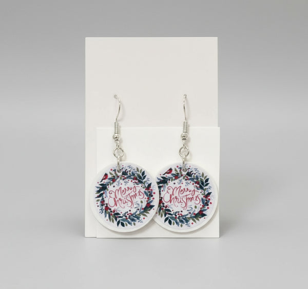 TF Design Round Christmas Earrings