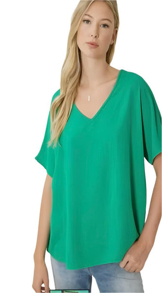 Miss Make Your Life Easy Top -  Royal Blue, Bright Pink, Black, Off White, Rust, Hunter Green, Tomato, Mint Sprig Green, Neon Lime, and Orange