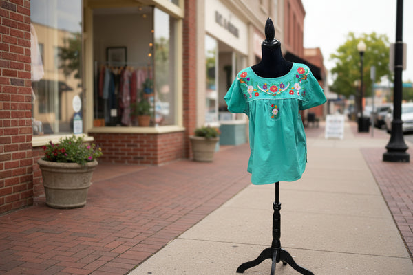 Miss Fiesta Embroidered Top - Mint