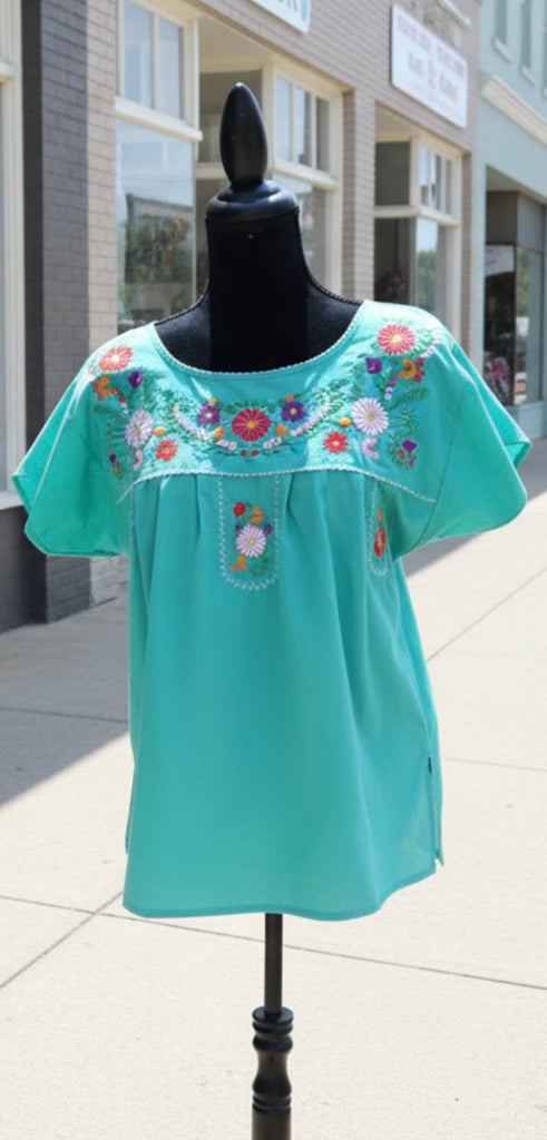 Miss Fiesta Embroidered Top - Mint