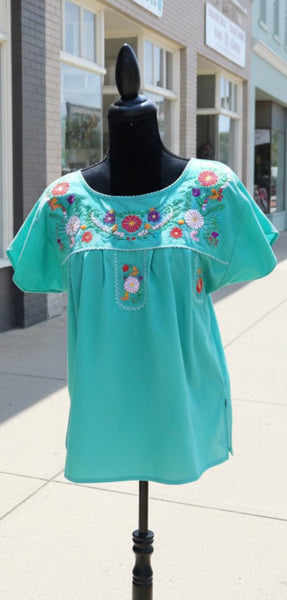 Miss Fiesta Embroidered Top - Mint