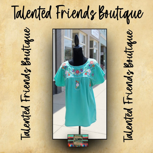 Miss Fiesta Embroidered Top - Mint