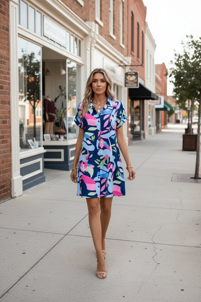 Miss Looking For Fun Dress - Navy
