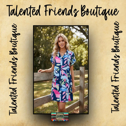 Miss Looking For Fun Dress - Navy
