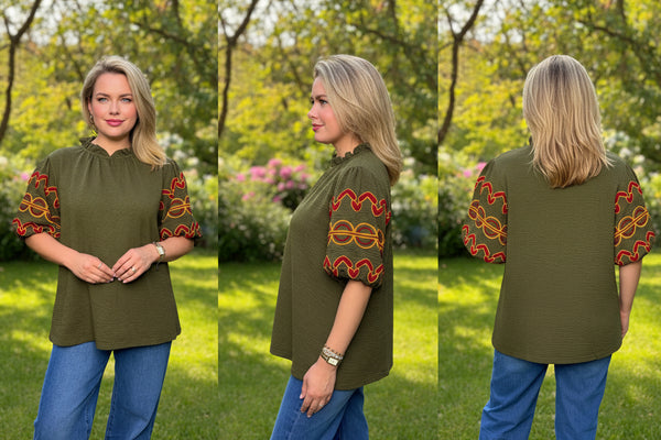 Miss Just My Shade of Olive Blouse