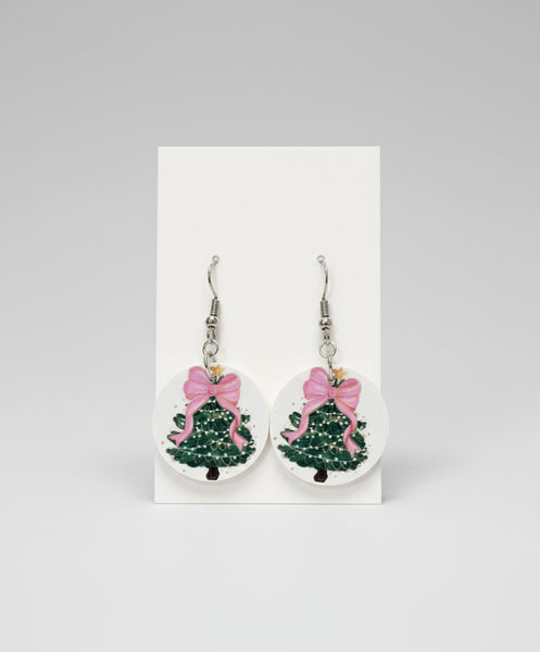 TF Design Round Christmas Earrings