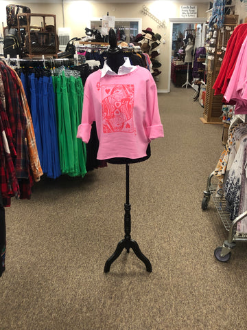 Queen Of Hearts Refashioned Sweatshirt
