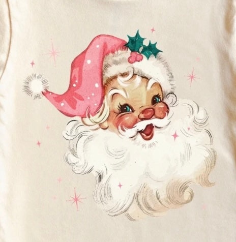 Christmas -  Pink Vintage Santa T-Shirt