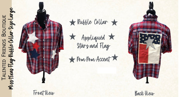 TF Refashioned Ruffle Collar  Applique Shirts