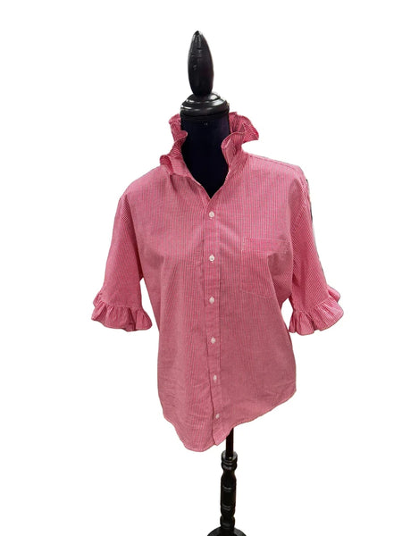 Refashioned Ruffled Collar Gingham Shirts