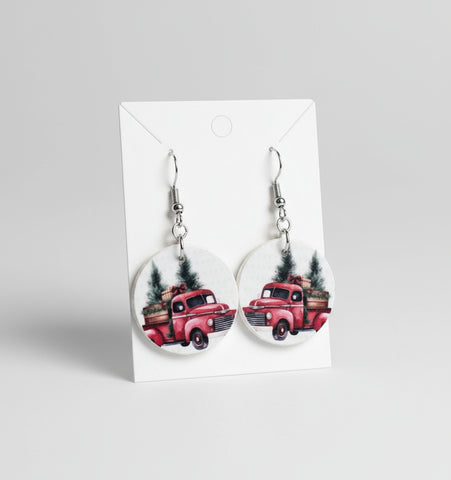 TF Design Round Christmas Earrings