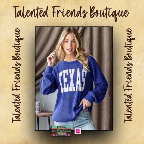 Miss Every Time Corded Texas Shirt - Royal Blue