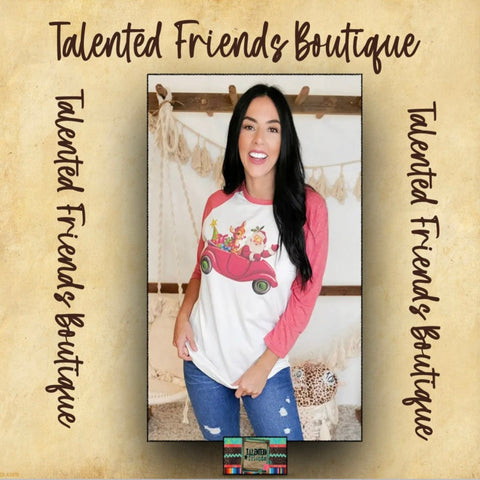 Christmas -  Vintage Santa & Rudolph's Christmas Parade Raglan