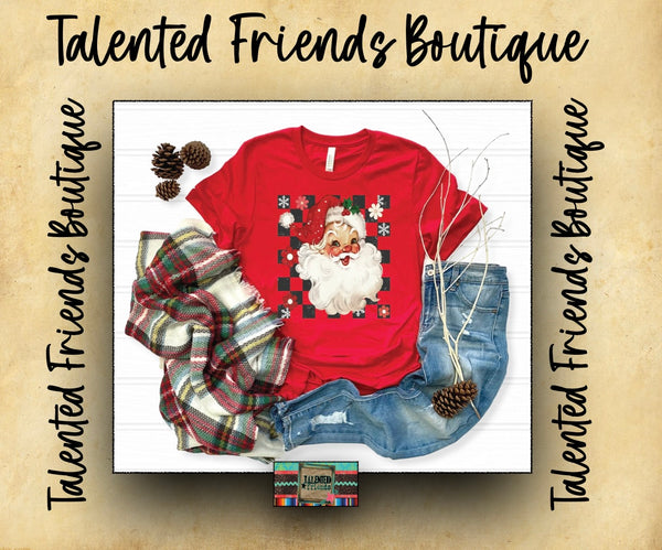 Checkered Santa T-shirt