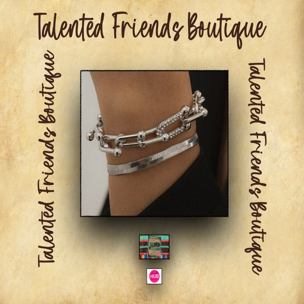 Combo Snake & Paper Clip braclet