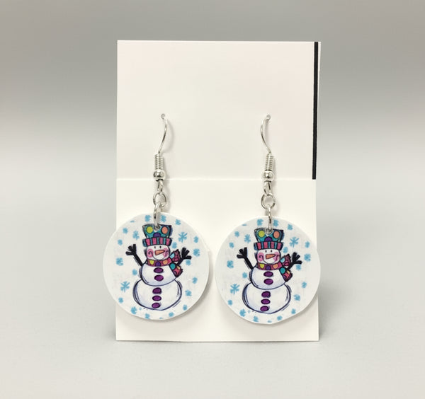 TF Design Round Christmas Earrings
