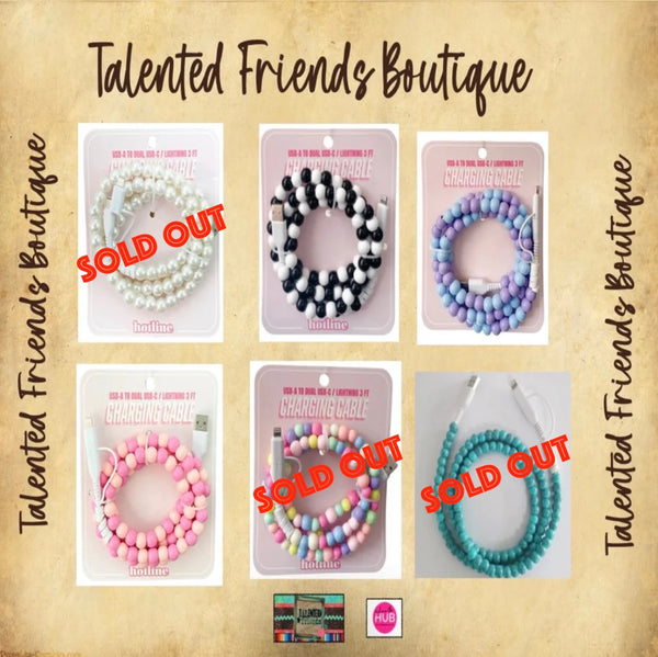 Beaded Phone Charging Cable