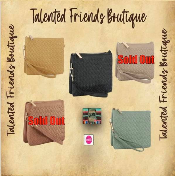 Woven Triple Compartment Crossbody