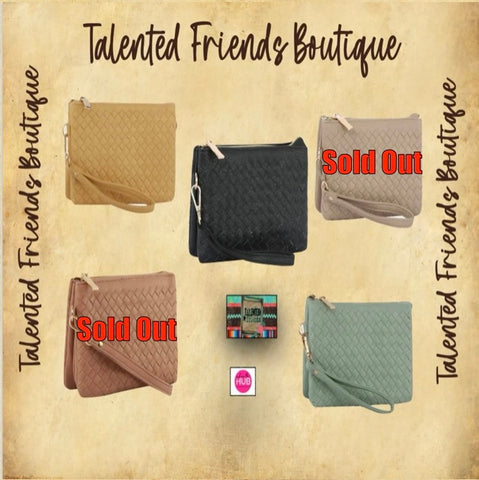 Woven Triple Compartment Crossbody