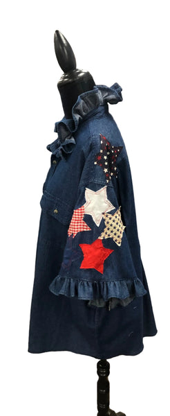 TF Refashioned Ruffle Collar  Applique Shirts
