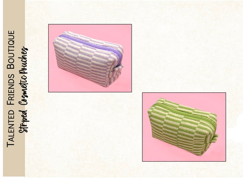 Striped Cosmetic Pouch