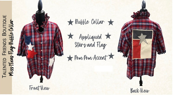 TF Refashioned Ruffle Collar  Applique Shirts