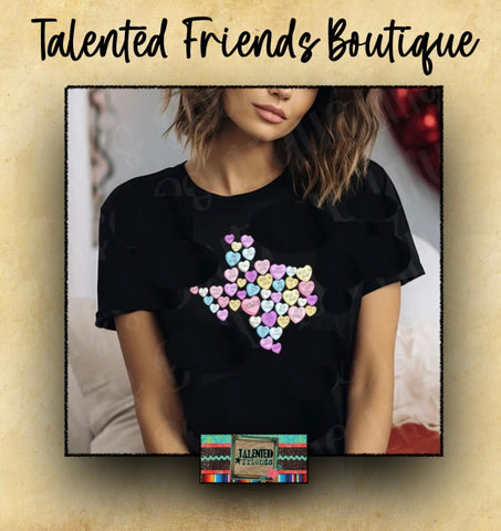Promo -  Texas Valentine Conversation Hearts T-shirt