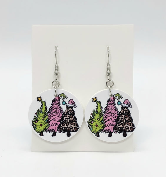 TF Design Round Christmas Earrings
