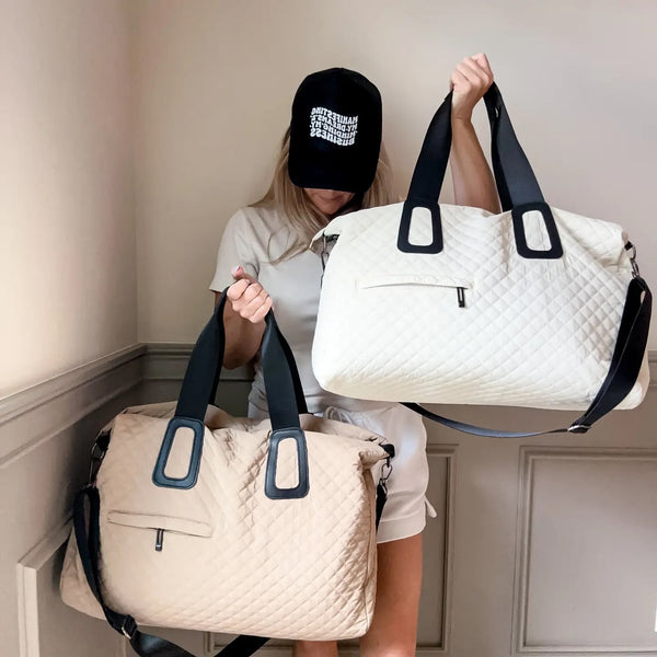 The Quilted Weekender - Beige