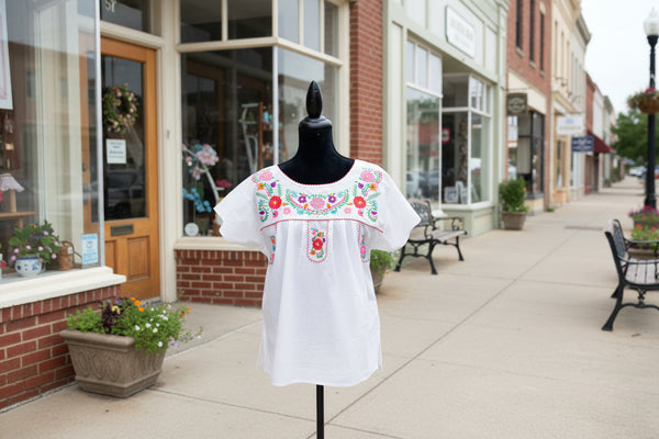 Miss Fiesta Embroidered Blouse - White
