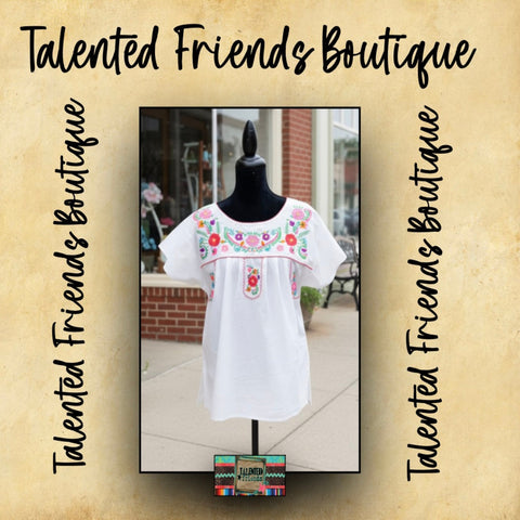 Miss Fiesta Embroidered Blouse - White