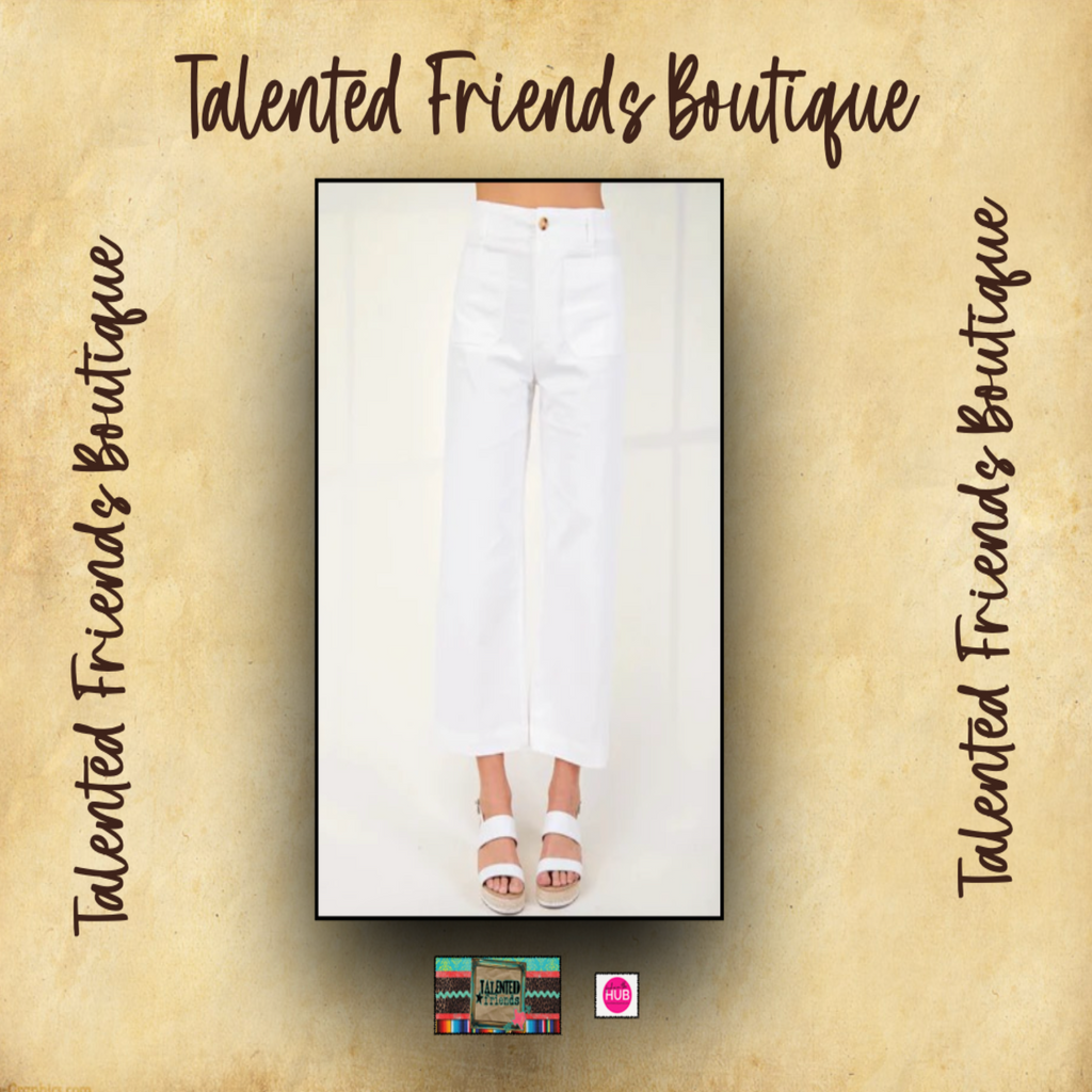 Miss Take A Guess Cropped Pant  - Off White