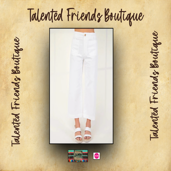 Miss Take A Guess Cropped Pant  - Off White